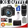 Canon Digital Rebel XS 10.1MP Digital SLR Camera (Black) + Canon EF-S 18-55mm IS Lens + Canon EF 75-300mm III Lens + Spare LP-E5 Battery + 8GB Card + Gadget Bag