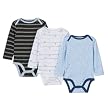 Infant's Circo® Long-Sleeved Bodysuits- 3PK Blue Multi