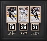 James Neal, Marc-Andre Fleury, and Evgeni Malkin Framed 4x6 Photographs | Details: Pittsburgh Penguins, with Facsimile Signature amd Jersey Number Replica Miniatures