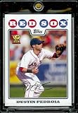 2008 Topps Baseball Cards # 229 Dustin Pedroia - Boston Red Sox - MLB Baseball Trading Card in a Protective Screw Down Display Case