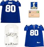 Victor Cruz "SB XLVI Champs" Autographed New York Giants Authentic Blue Jersey