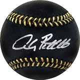 Andy Pettitte Autographed Black Leather Baseball Signed in Silver