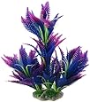 Jardin Artificial Plastic Decorative Long Leaf Grass Plant for Aquarium, 9.8-Inch, Colorful