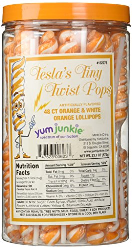 Tiny Twist whirly swirl Pops Orange and White Lollipops 48 Count