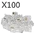 100PACK Telephone Plug 6P6C RJ12 Modular Plug (6/6, Telephone Cord Connector)