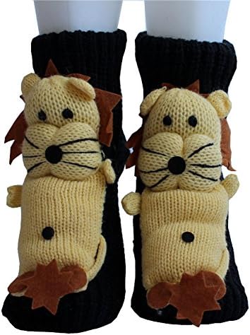 Unisex 3d Thick Soft Warm Knit Slipper Floor Socks with Non-skid Bottom