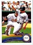 2011 Topps Baseball Card #197 Aaron Hill - Toronto Blue Jays - MLB Trading Card In A Protective Screwdown Case