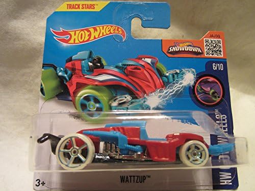Hot Wheels 2016 HW Glow Wheels WATTZUP 1:64 Scale Collectible Die Cast Metal Toy Car Model #610 on International Short Card