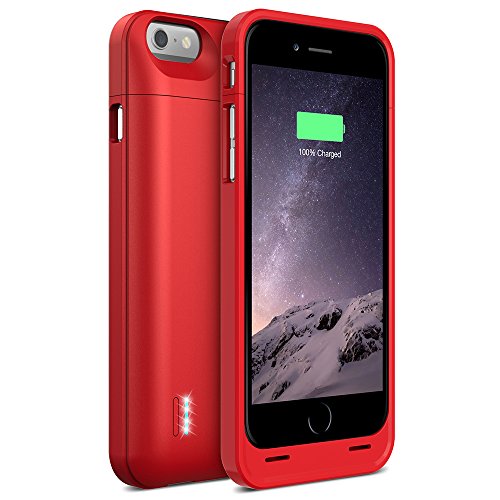 iPhone 6s/6 Battery Case - UNU DX Protective iPhone 6s/6 Battery Case ( 4.7 Inches) [Metallic Red] - MFI Apple Certified 3000mAh External Protective iPhone 6s/6 Charging Case Rechargeable Extended Portable Battery Pack Cover Cases Fit with Any Version of Apple iPhone