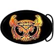 Burning Tribal Owl Belt Buckle