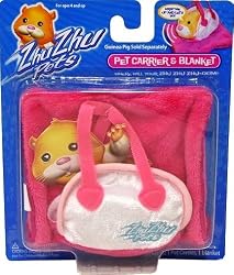 ZhuZhu pets - pink pet carrier and pink blanket