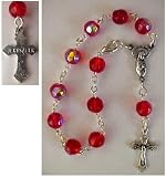 Rosary ~ Ruby Rosary Bracelet with Centerpiece and Crucifix