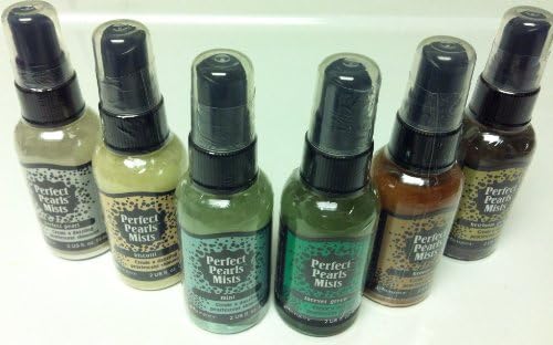 Ranger Perfect Pearls Mists Bundle Cold Colors with 6 Mists (Whites, Greens, and Browns)