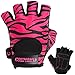 Contraband Pink Label 5277 Women's Design Series Zebra Print Lifting and Rowing Gloves (Pair) - Lightweight Vegan Medium Padded Microfiber Amara Leather w/Griplock Silicone (Black/Pink, Medium)