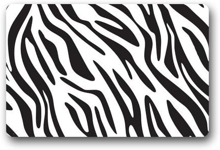 Custom Zebra Print Back And White Pattern Outdoors Indoor Doormat Bathroom Kitchen Decor Rug Mat (23.6"x15.7")