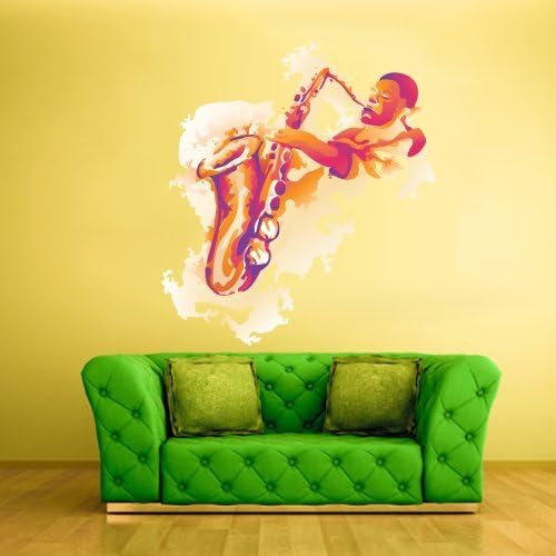 Fit You Color Wall Vinyl Sticker Decals Decor Art Jazz Man Sketch Music Sax (Col5)