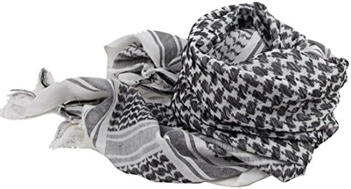 Susan Lazar Tactical Desert Shemagh Arab Keffiyeh Neck Scarf White2 One Size