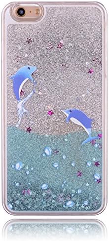 NJUTech Adorable Fashion Design Flowing Liquid Quicksand Floating Luxury Bling Glitter Sparkle Love Heart Hard Case for Apple iPhone 6S, iPhone6(4.7")-Jumping Dolphin