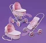 Pink Gingham 3-in-1 Doll Pram, Carrier, & Stroller