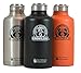 64 oz Insulated Stainless Steel Water Bottle and Beer Growler w/ Steel Lid & Handle - NO PLASTIC - COLD up to 3 DAYS - HOT 24 hrs