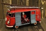 レトロなブリキのおもちゃ　【消防車　クラシックワーゲンバン ファイヤーエンジンタイプ　レッド】 tax