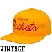 Mitchell & Ness Houston Rockets Gold Solid Script Snapback Adjustable ...