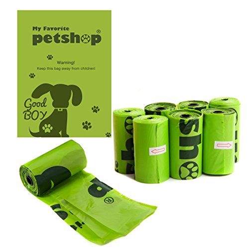Favorite Green Basic Dog Waste Pet Poop Bags, 120-Count, Refill Rolls