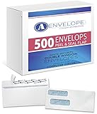 500 Quickbooks Double Window Self Seal Security Check Envelopes - Designed for Checks