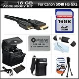 Buy 16GB Accessories Bundle Kit For Canon PowerShot SX40 HS SX40HS G1 X G1X Digital... by Butterfly