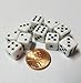 10x White 10mm Dice With Dots