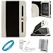 Black Protective Leather Case Cover with Accessory Slots for Sony PRS-650 Touch Edition Wireless e-Reader + Clear Screen Protector + White Rapid Travel Wall Charger with LED Power Indicator + SumacLife TM Wisdom Courage Wristband