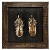 51Pq3dFaw1L. SL160  HomArt Post and Quill Painting on Rustic Wood, Feathers, 14 by 14 Inch