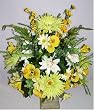 21" Artificial Gerber Daisy, Dahlia & Pansy Arrangement