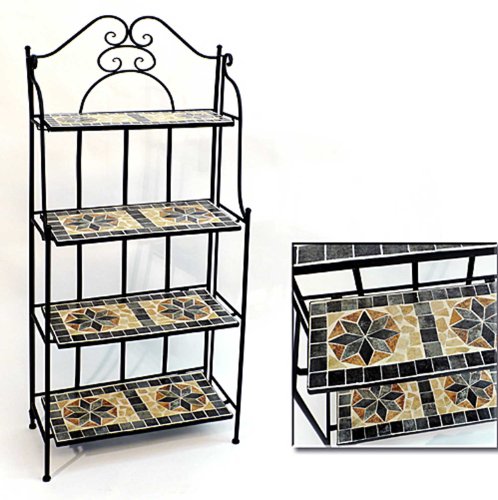 Regal mit 4 Ablagen Mosaik & Metall Höhe 114 cm Standre