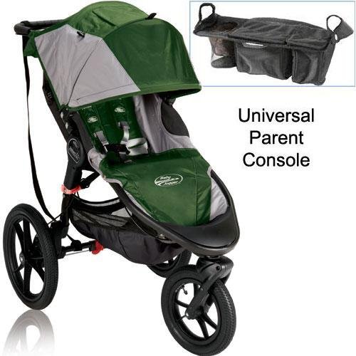 Baby Jogger Summit X3 Single Jogging Stroller with Parent Console - Green Gray