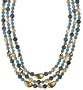 14k Yellow Gold Amazonite, Green Rutilated Quartz, Citrine and Vermeil Nuggets Necklace, 17-20"