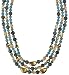 14k Yellow Gold Amazonite, Green Rutilated Quartz, Citrine and Vermeil Nuggets Necklace, 17-20"