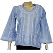 Kurti India Dress Womens Top Casual Wear Chikan Embroidery Size M (ctop436)