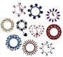 10 Packs 10 Designs 3D Rhinestones Crystal Temporary Tattoo Body Jewels