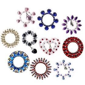 10 Packs 10 Designs 3D Rhinestones Crystal Temporary Tattoo Body Jewels