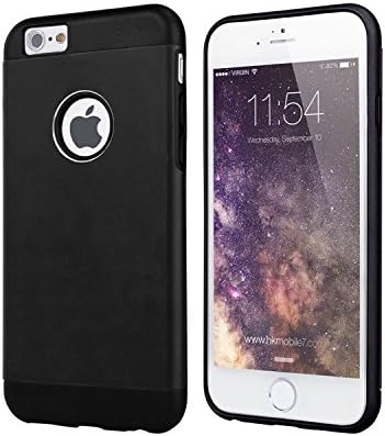 Iphone 6/6s plus Case, Aluminum Alloy + TPU Hybrid Color Case (black and black)