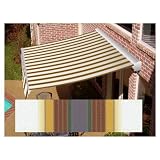 Awntech 12' Wide x 11'8" Projection Striped Patio Retractable Manual Awning DM12-YBT