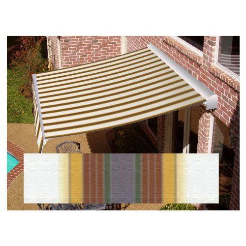 Awntech 16 Wide x 12 Projection Striped Patio Retractable Remote