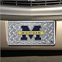 Michigan Wolverines Diamond Metal License Plate