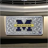Michigan Wolverines Diamond Metal License Plate