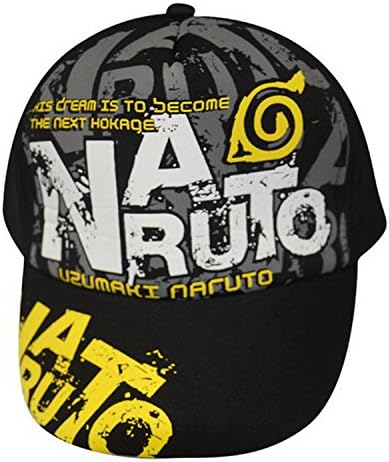PYC035 Naruto Shippuden Anime Uzumaki Konoha Logo Black Cotton Peak