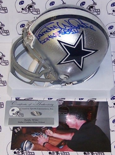 Randy White Autographed/Hand Signed Dallas Cowboys Mini Helmet with SB XII MVP Inscription