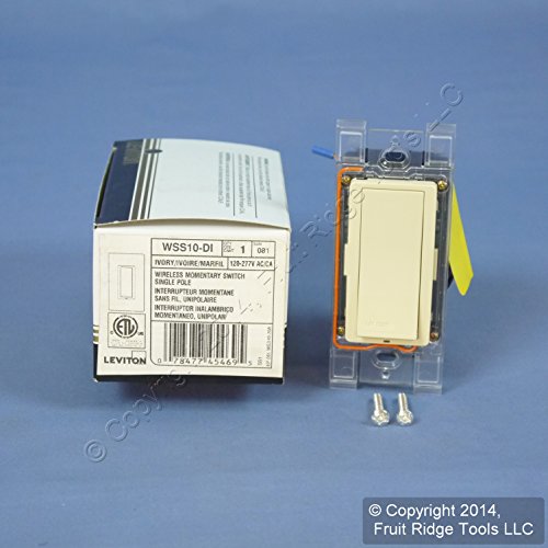 Leviton WSS10-DI Wireless Wall Switch Receiver, Ivory