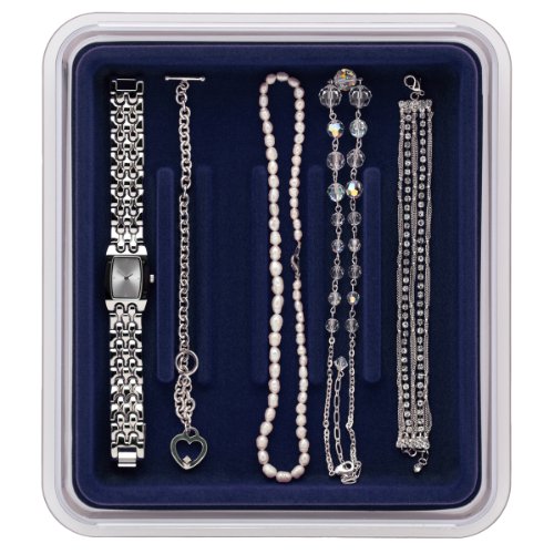 Neatnix Jewelry Stax Bracelet Organizer Tray, Midnight Blue