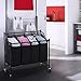 SONGMICS 4-Bag Rolling Laundry Sorter Cart Heavy-duty w' 4 Casters Black URLS95H